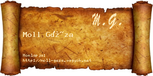 Moll Géza névjegykártya